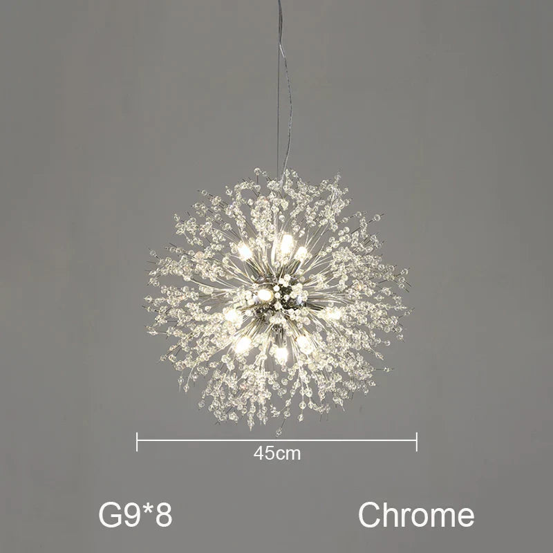 DecorBites™ Dandelion Chandelier: Nordic Minimalist Wrought Iron LED Indoor Light for Living Room