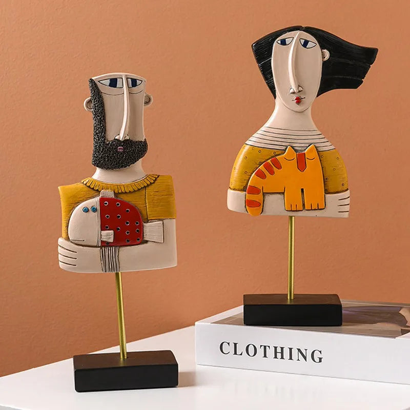 DecorBites™ Abstract People Statue Figure for Living Room Office Decor