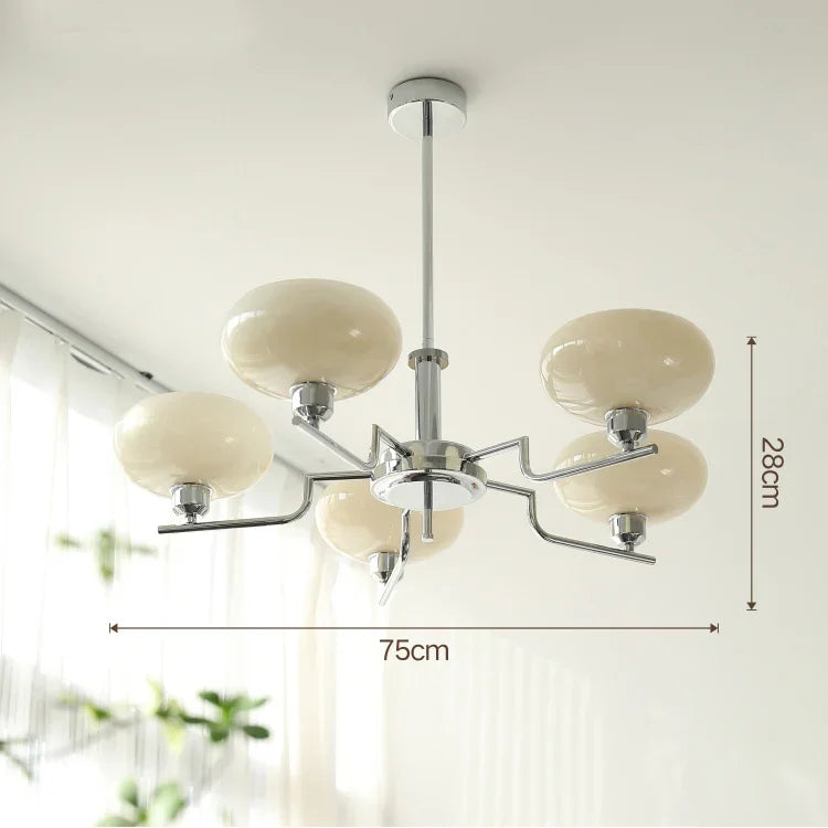 DecorBites™ Glass Ball Pendant Chandelier LED Lamp for Modern French Bedroom