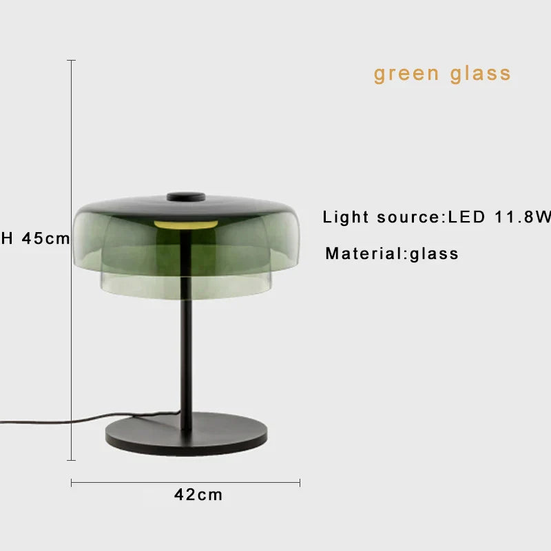 DecorBites™ Glass Table Lamp - Nordic Style Nightstand Lamp, Adjustable Brightness, Minimalist Design