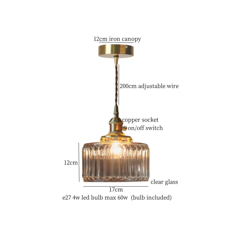 DecorBites™ Glass Pleats LED Pendant Lights for Home and Commercial Spaces