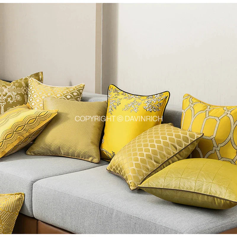 DecorBites™ Baroque Floral Geometry Jacquard Cushion Covers - European Classical Decor, 45x45cm