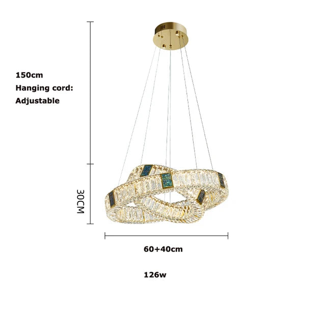 DecorBites™ Golden LED Ring Chandelier for Modern Luxury Living and Dining Spaces