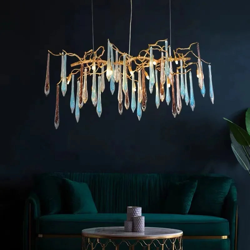 DecorBites™ Bird's Nest Crystal LED Chandelier: Modern Bubble Pendant Light for Living Room & Bedroom.