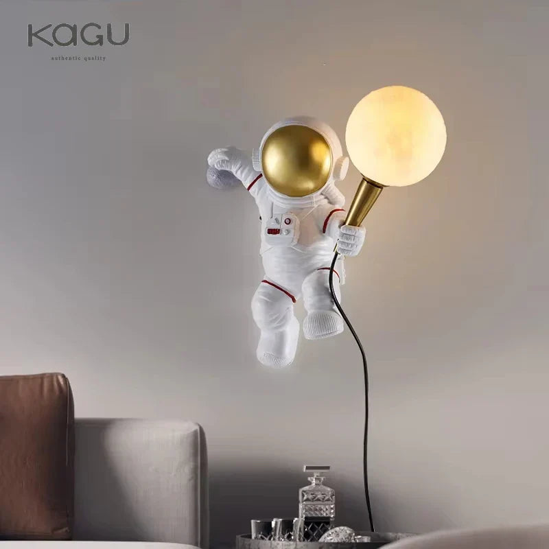 DecorBites™ Astronaut Moon Planet Table Lamp Night Light Bedroom Decor Spaceman Theme