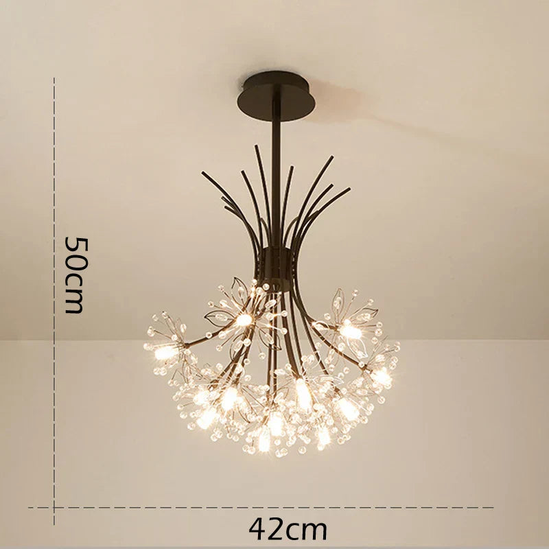 DecorBites™ Crystal Bouquet Pendant Light Chandelier in Black and Gold