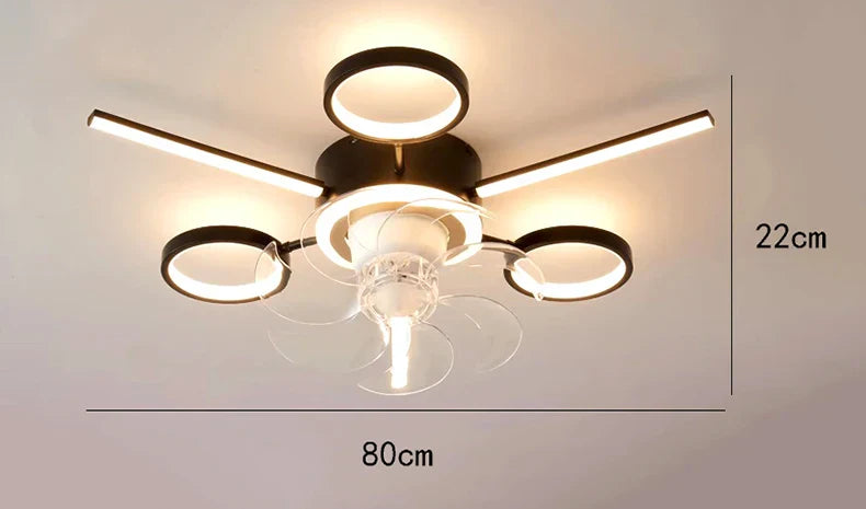 مروحة سقف LED لغرفة نوم الأطفال من DecorBites™ بتصميم بدون شفرات وجهاز تحكم عن بعد