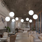 Gold/Black/silv Glass Ball Pendant Lights White Globe Hanging Lamps Bar Restaurant Deco Luminaire Bedroom Light E27 Pendant Lamp