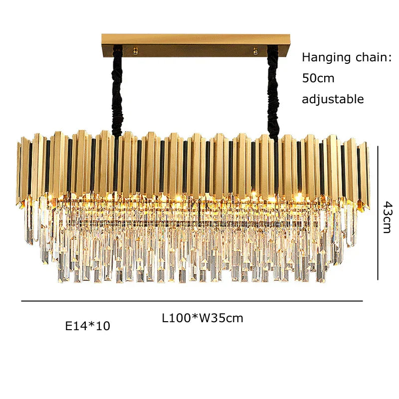 نجفة DecorBites™ الذهبية الكريستالية LED: مصباح إضاءة فاخر وعصري لديكور المنزل
