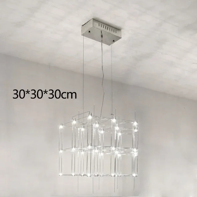 DecorBites™ Cosmos Chandelier: Nordic Silver Firefly Light for Luxe Living & Dining Rooms