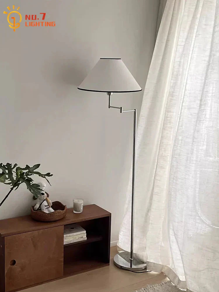 DecorBites™ Cream Rocker Arm LED Floor Lamp for Modern Living Spaces