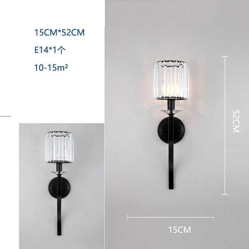 DecorBites™ Crystal Wall Lamp: Modern Light Luxury for Living Room, Bedroom, and Corridor.