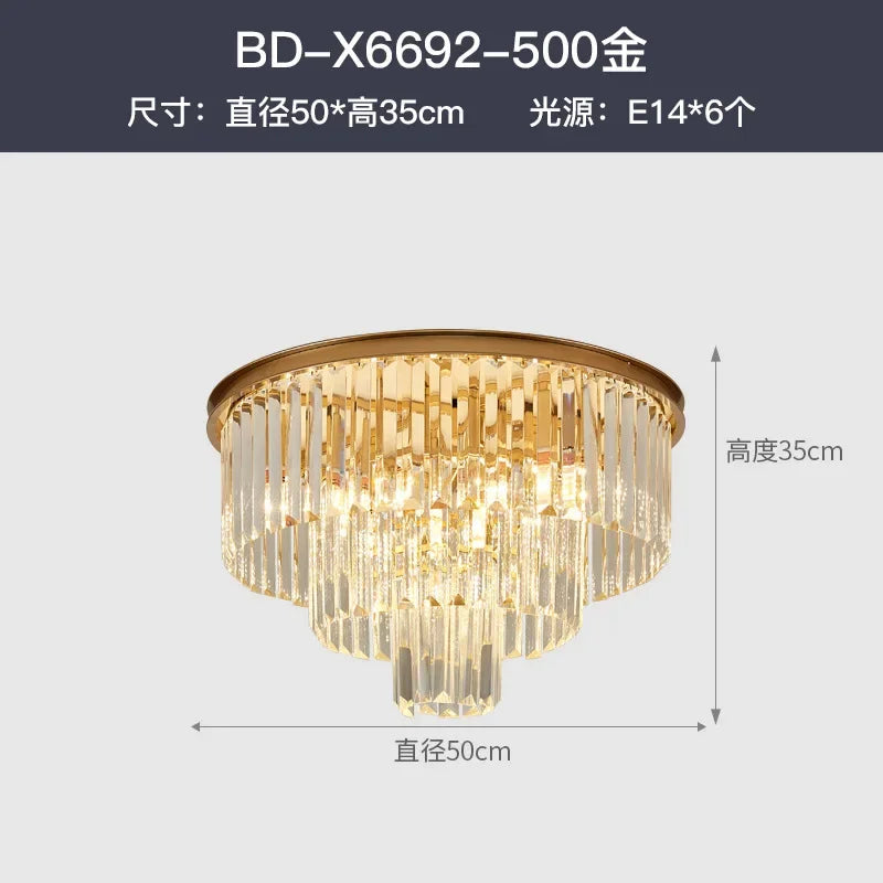 ثريا كريستال ذهبية وسوداء بإضاءة LED من ديكور بايتس™ - مصباح تعليق دائري حديث متعدد الطوابق