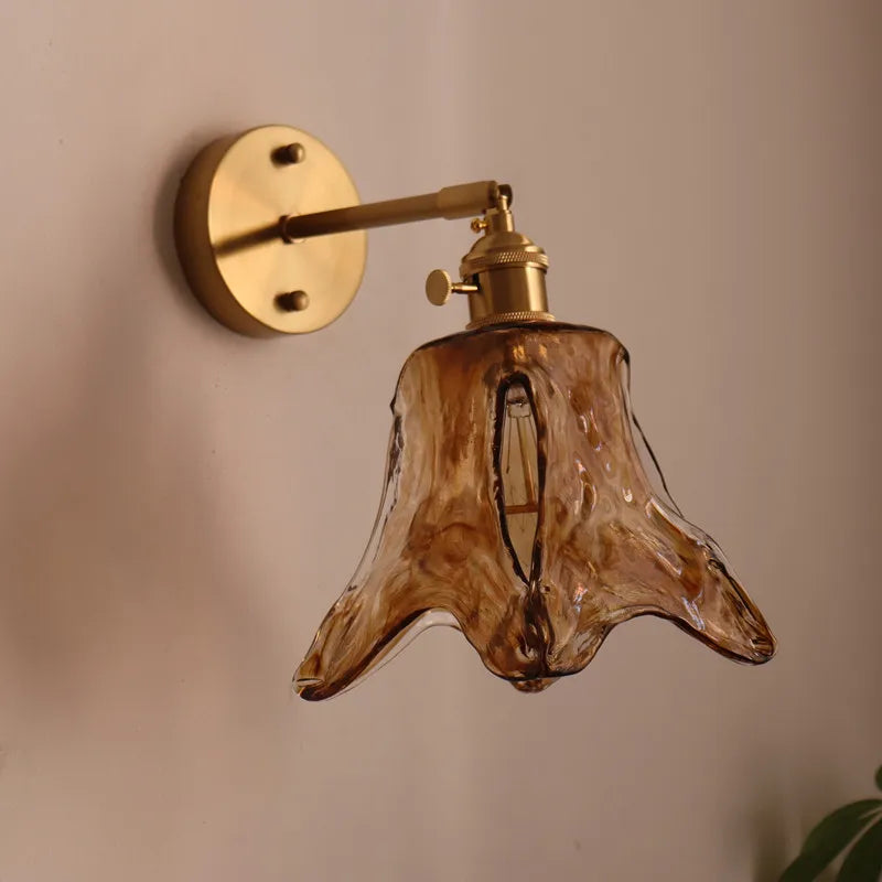 DecorBites™ مصابيح حائط LED يابانية لغرفة المعيشة والقهوة والشرفة والسلالم بتصميم نحاسي زجاجي