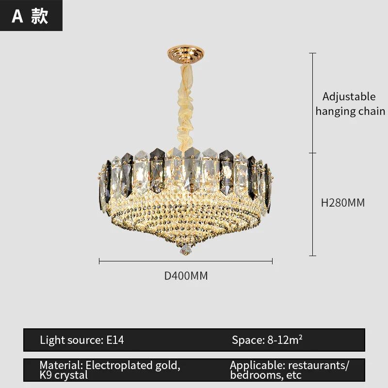 DecorBites™ Crystal Duplex Villa Chandelier Hall Light - Luxe Living Room Middle Floor Lamp