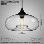 Handmade Glass Nordic Pendant Light With Chrome Finish