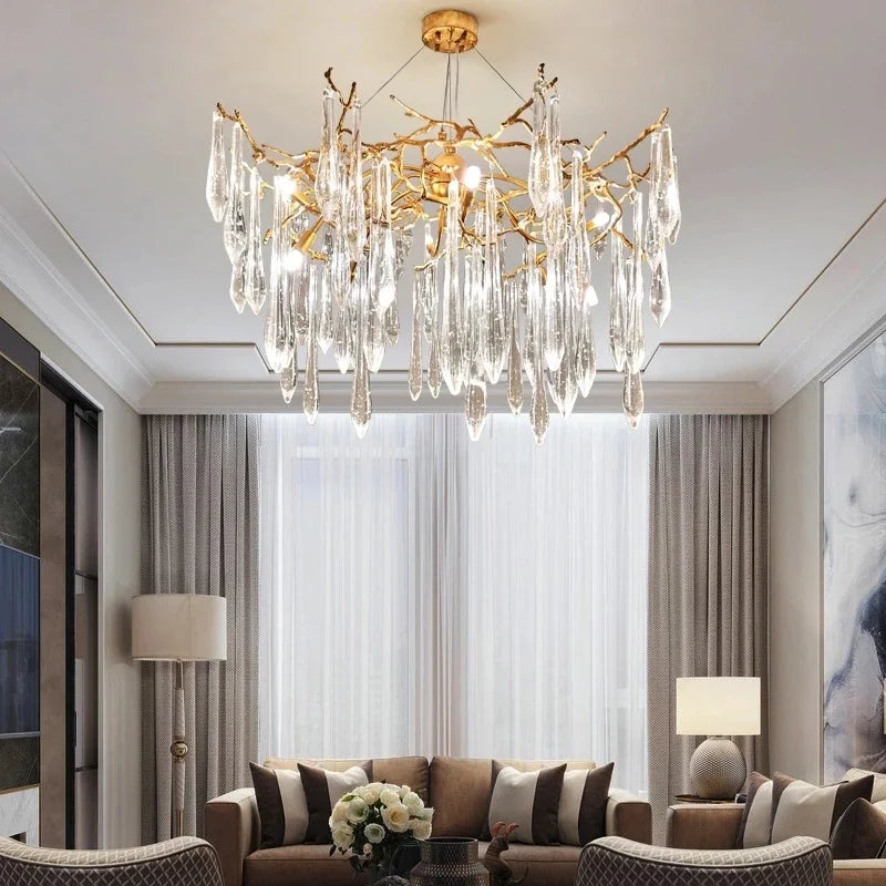 DecorBites™ Bird's Nest Crystal LED Chandelier: Modern Bubble Pendant Light for Living Room & Bedroom.