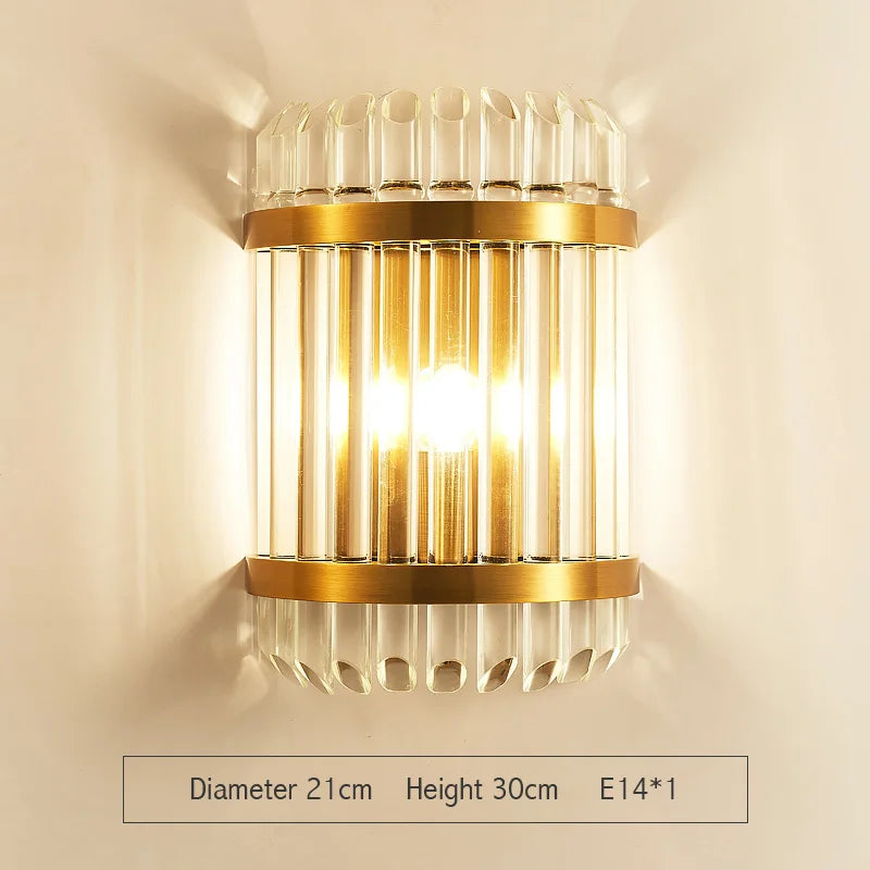 أضواء حائط كريستالية ذهبية من DecorBites™: إضاءة LED جدارية حديثة لغرفة النوم، غرفة المعيشة والحمام