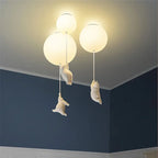 Polar Bear Resin Pendant Light for Kids Spaces