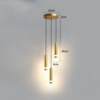 Modern Long Double Spotlight Pendant Light in Black/Gold
