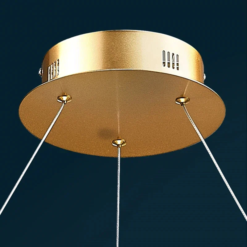 DecorBites™ Lustre rond en cristal K9 : Suspension LED moderne pour la maison, le salon, la chambre, le hall d'entrée