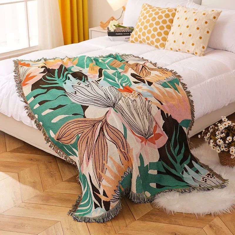 DecorBites™ Double-sided Ethnic Tapestry Sofa Blanket
