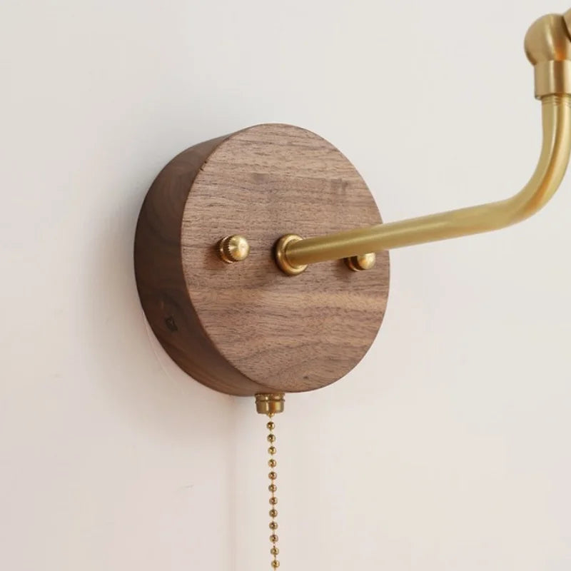 DecorBites™ LED Wall Lights Up Down Rotate Pull Chain Switch Bedside Lamp Glass Canopy Fixtures