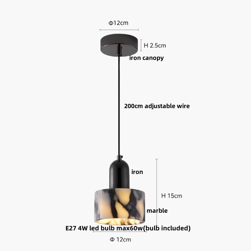 DecorBites™ Copper Yellow LED Pendant Light Fixture for Dining Room and Kitchen