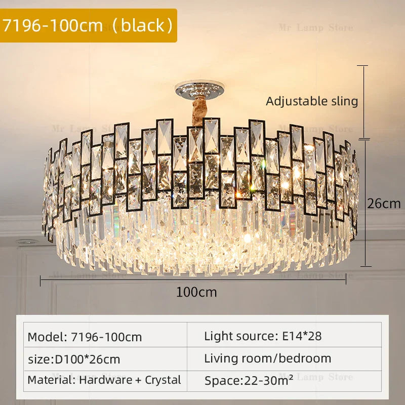 DecorBites™ Crystal Chandelier: Postmodern Light Luxury for Living Room, Bedroom, Kitchen.