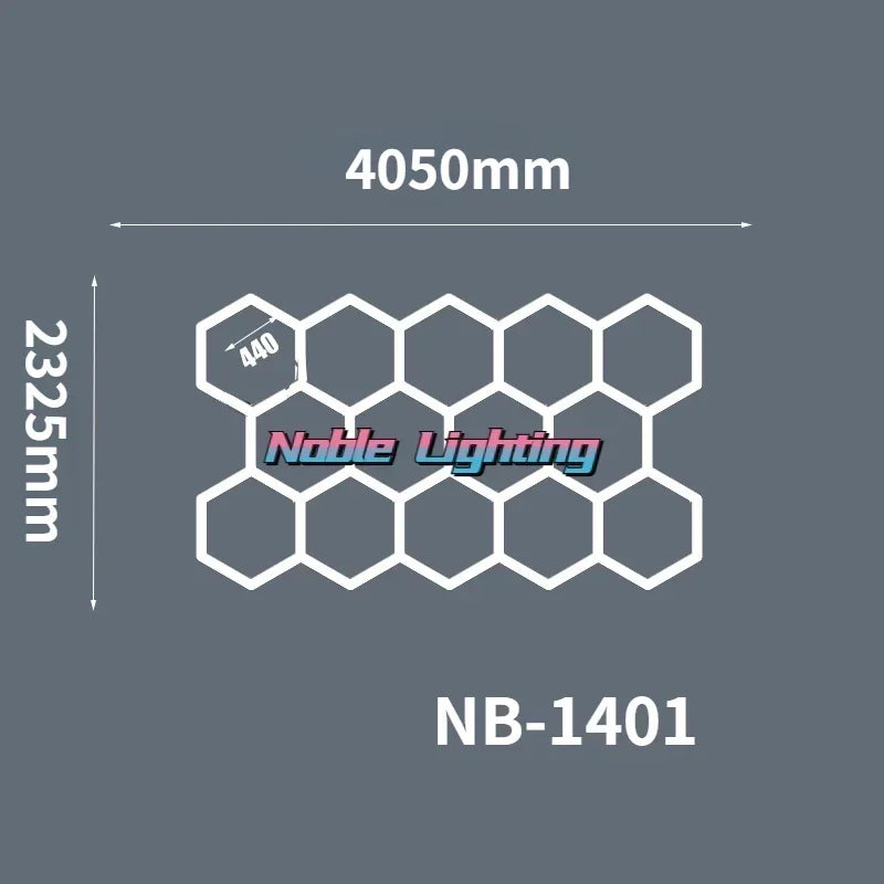 DecorBites™ مصابيح LED هندسية لمعرض تفاصيل السيارات وورشة العمل - ثيم ندفة الثلج متعددة الأضلاع