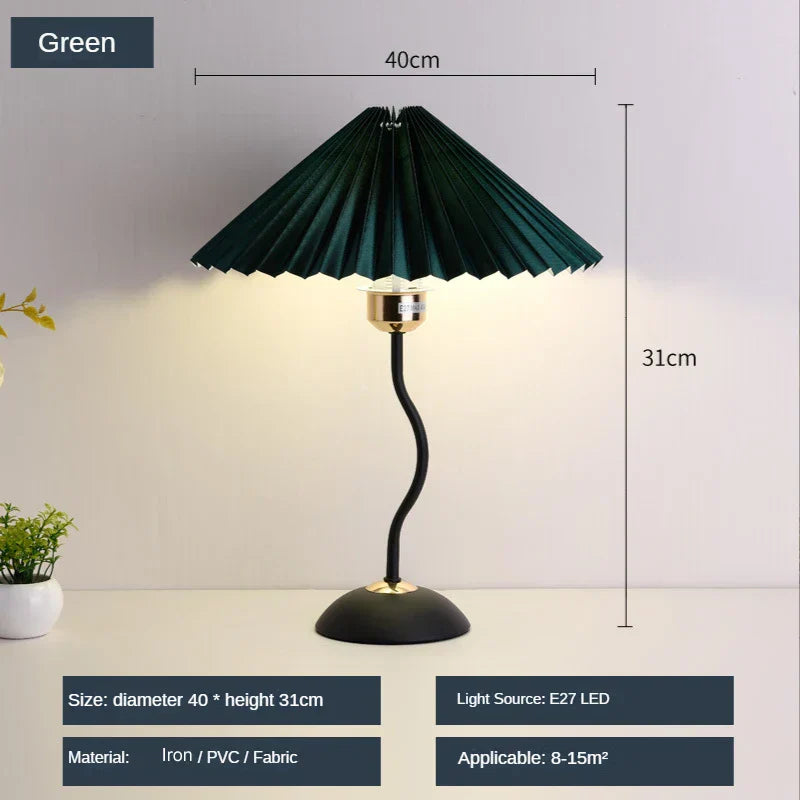 DecorBites™ Adjustable Pleated Table Lamp LED E27 Desk Light for Bedroom Living Room