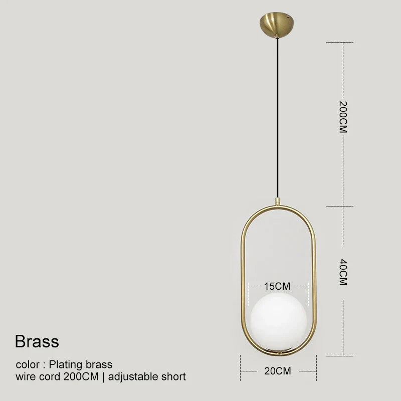 DecorBites™ Glass Ball Pendant Lamp: Elegant Dining Room Light Fixture, Gold Finish