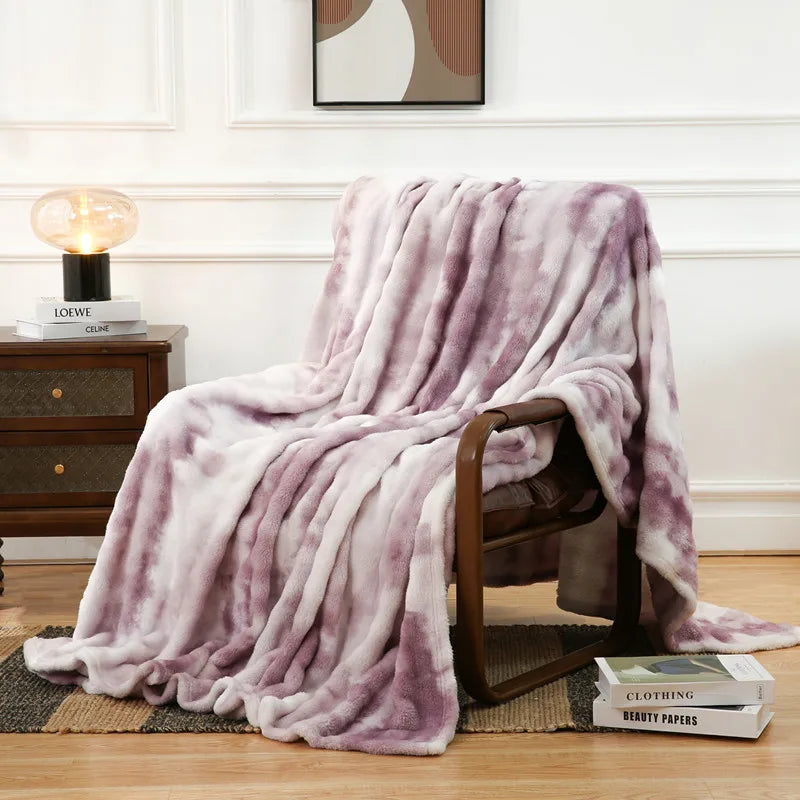 DecorBites™ Fuzzy Faux Fur Blanket - Cozy & Soft Reversible Throw for Sofa and Bed