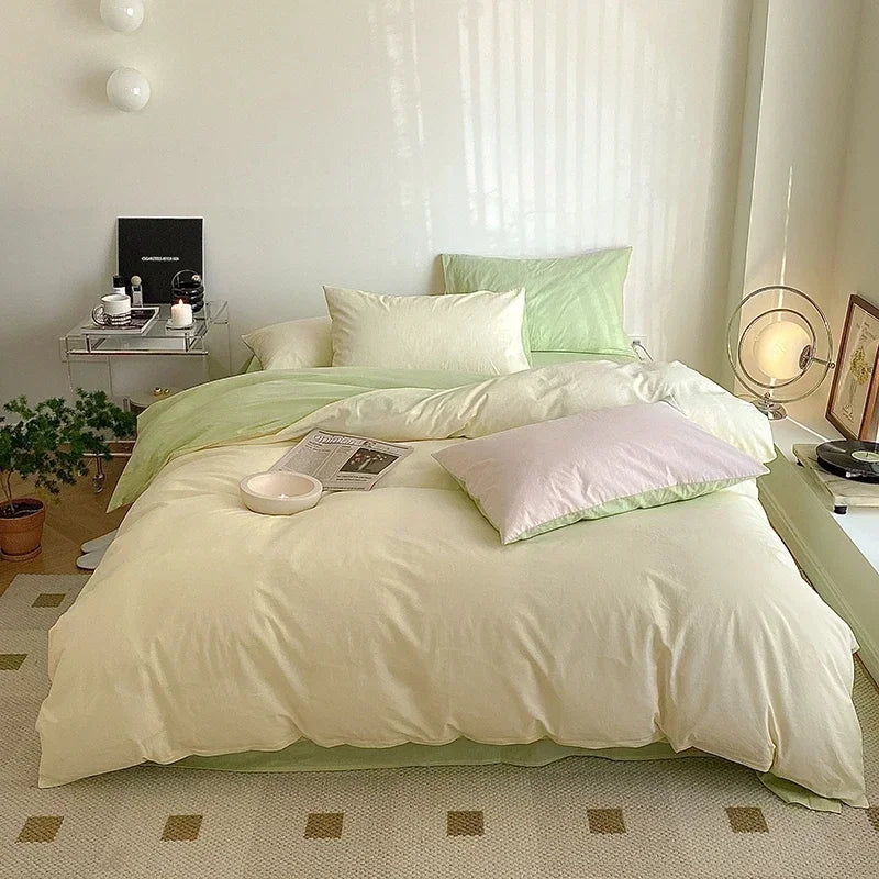 DecorBites™ Cotton Queen Bedding Set: Duvet Cover, Sheets, Quilt Cover, Pillow Covers -Soft & Comfortable