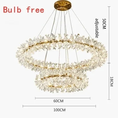 DecorBites™ Crystal LED Chandelier for Home Decor – Modern Hanging Lamp