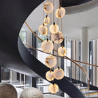 Nordic Marble Pendant Light With Polished Copper Finish