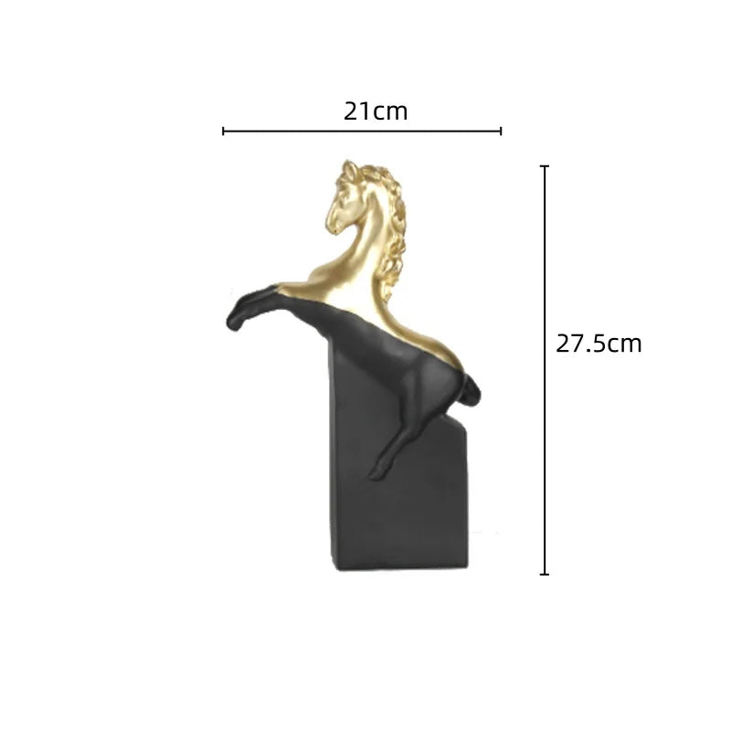 DecorBites™ Horse Statue Resin Abstract Ornament Half-length Animal Sculpture Home Decor Figurine