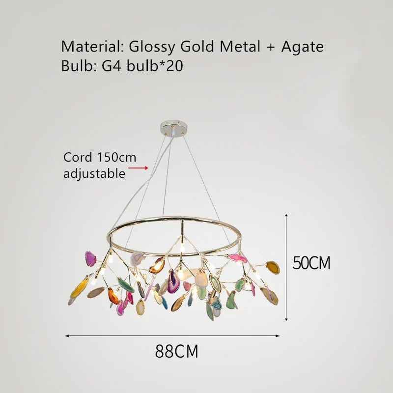 DecorBites™ Agate LED Wall Lamp Sconces Gold Metal Surface Mount E14 G4 Bulb