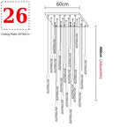 New Staircase Chandelier LED Modern Duplex Loft Spiral Long Chandelier Creative Villa Living Room Bedroom Hanging Crystal Light