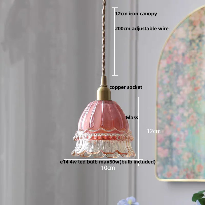 DecorBites™ Amber Glass Ball LED Pendant Light, Modern Nordic Hanging Lamp for Home Decor