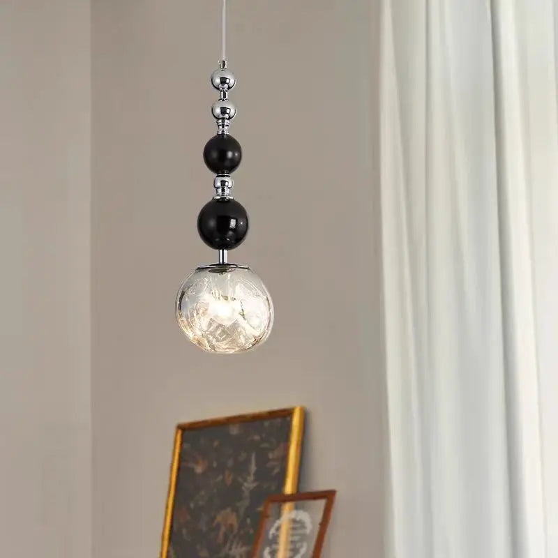 Art Deco Silver Lava Pendant Light in Acrylic and Metal