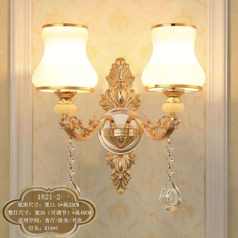 DecorBites™ Crystal Wall Sconce Bedroom Lamp Indoor Modern Lighting Europen Style