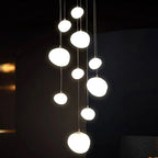 Modern Brushed Stainless Acrylic Multi-Head Pendant Light