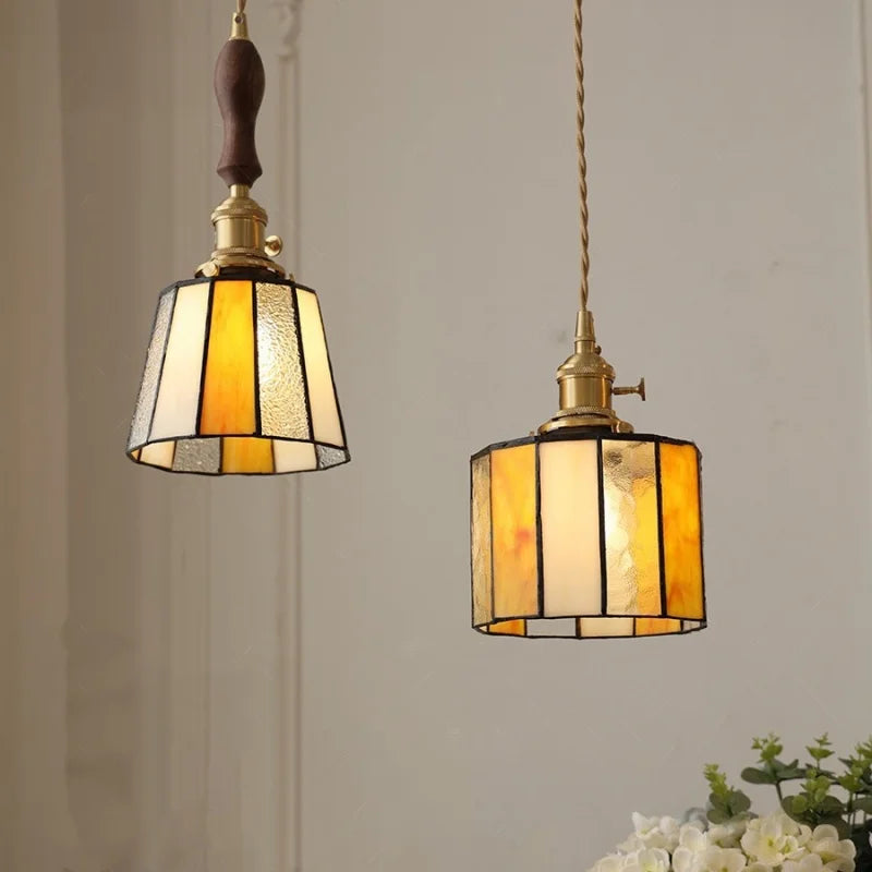 DecorBites™ Copper Knob Switch LED Pendant Lamp, Adjustable Glass Dining Room Lighting