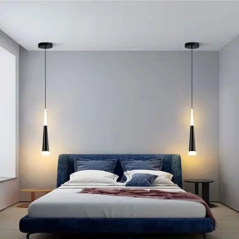 Nordic Black and Gold Aluminum Cord Pendant Light