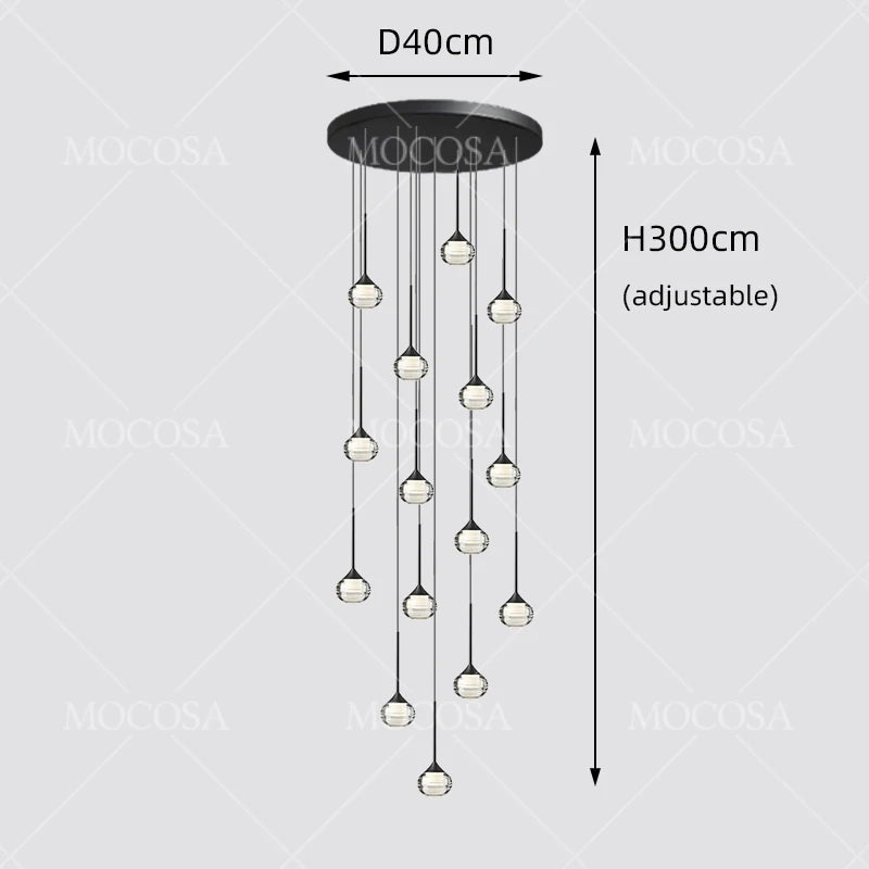 Black Water Drop Acrylic LED Pendant Light