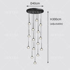 Black Water Drop Acrylic LED Pendant Light