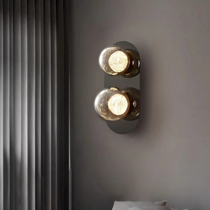 DecorBites™ Gray Glass Wall Lights: Modern Luxury Home Decor Fixture for Living Room