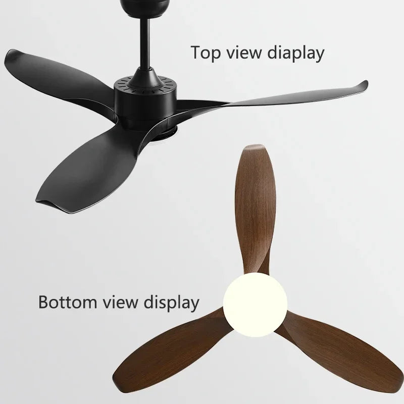DecorBites™ 52" Black Ceiling Fan Light with Remote Control for Living Room, Restaurant, and Household