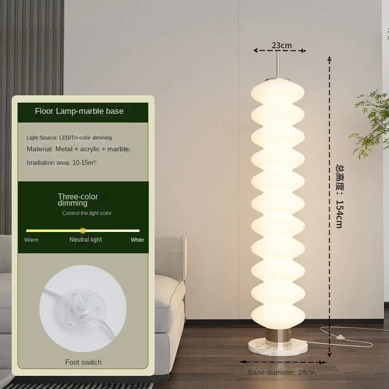 DecorBites™ Cream Sugar Gourd Floor Lamp for Elegant Living Room and Bedroom Ambience